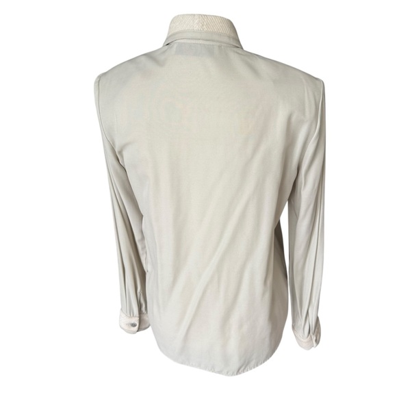 Vtg Howard Wolf Beige taupe Button-Up Long Sleeve Shirt corduroy women 4 small - Picture 3 of 6